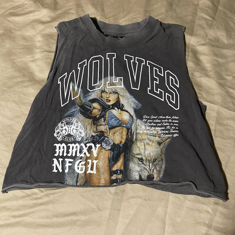 Darc Sport Vintage Crop Tank - Wolf Gray